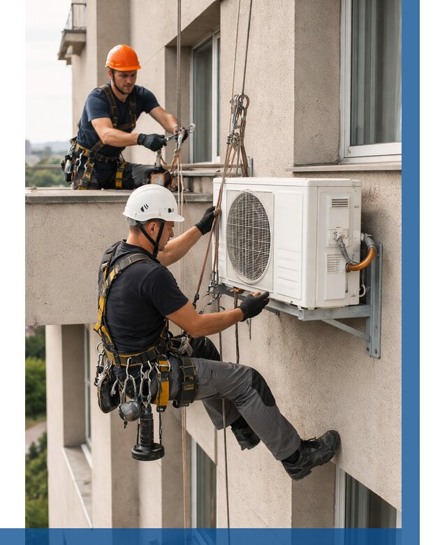 Монтаж внешнего блока кондиционера в Сосногорске от 6705 р. | ВЫСОТНИК-Сно