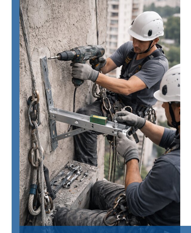 Установка кронштейнов кондиционера и крепежа в Сосногорске