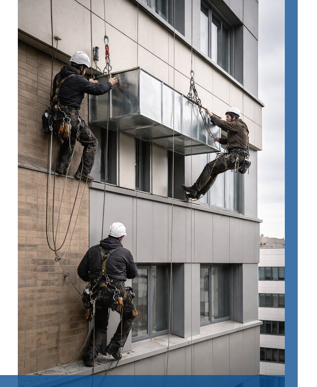 Монтаж воздуховодов на фасаде в Сосногорске от 1547 р. | ВЫСОТНИК-Сно