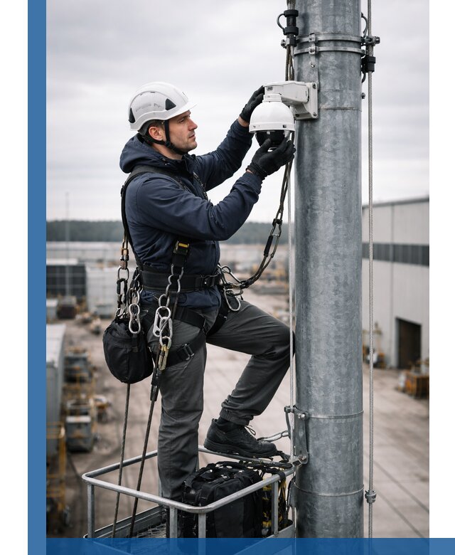 Профессиональная установка видеокамер на мачте в Сосногорске