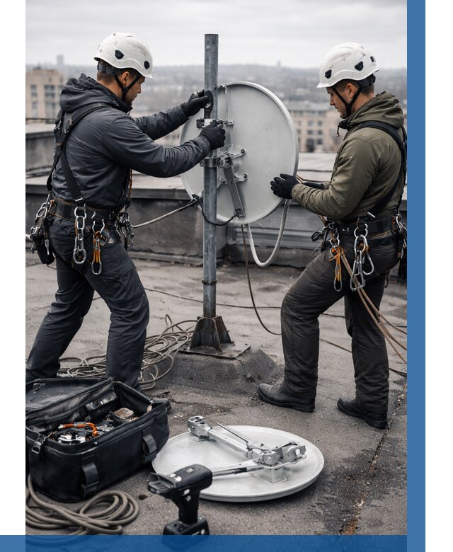 Демонтаж антенн на крыше в Сосногорске от 4642 р. | ВЫСОТНИК-Сно