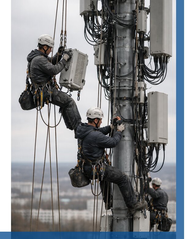 Монтаж оборудования связи на мачте в Сосногорске от 7737 р. | ВЫСОТНИК-Сно