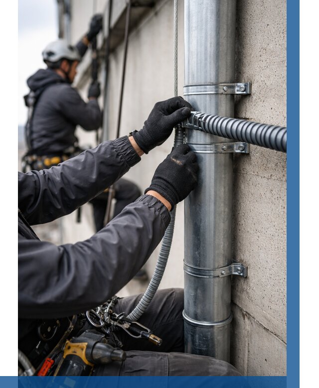 Монтаж гофры для кабеля в Сосногорске от 309 р. | ВЫСОТНИК-Сно