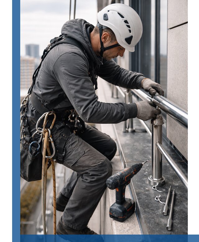 Монтаж ограждений на высоте в Сосногорске для зданий и конструкций