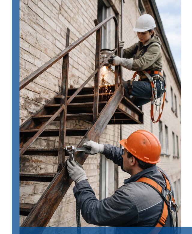 Ремонт и восстановление пожарных лестниц с выездом в Сосногорске