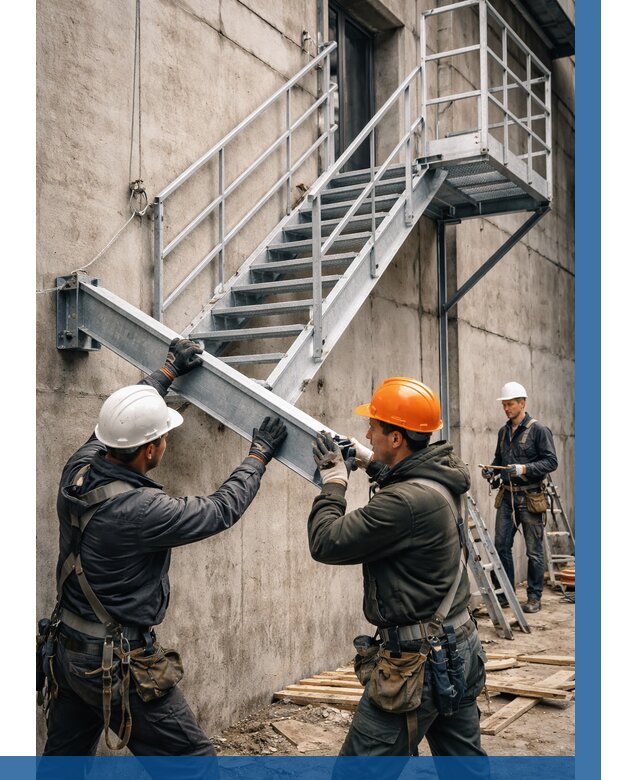 Монтаж металлических лестниц в Сосногорске от 15474 р. | ВЫСОТНИК-Сно