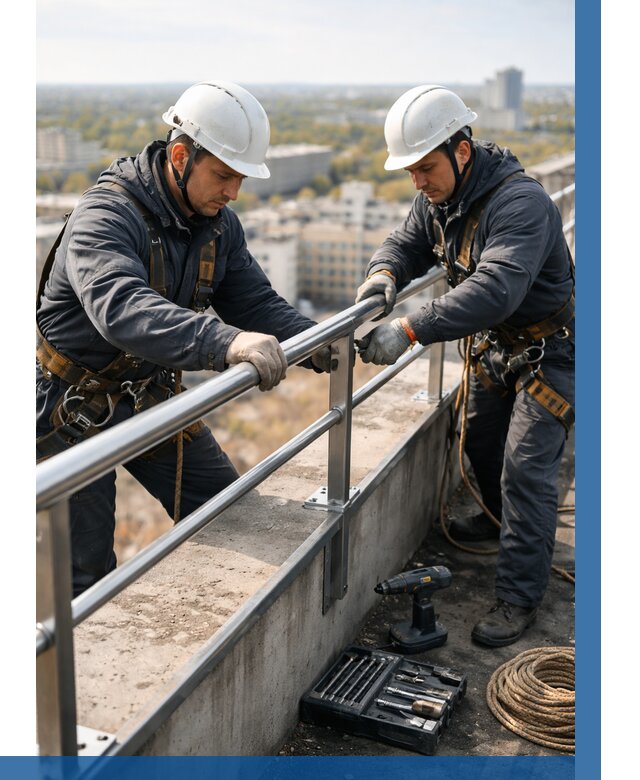 Монтаж перил на высоте в Сосногорске от 2579 р. | ВЫСОТНИК-Сно