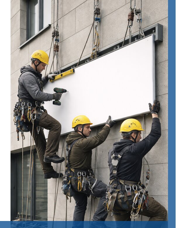 Монтаж рекламной вывески в Сосногорске от 8253 р. | ВЫСОТНИК-Сно