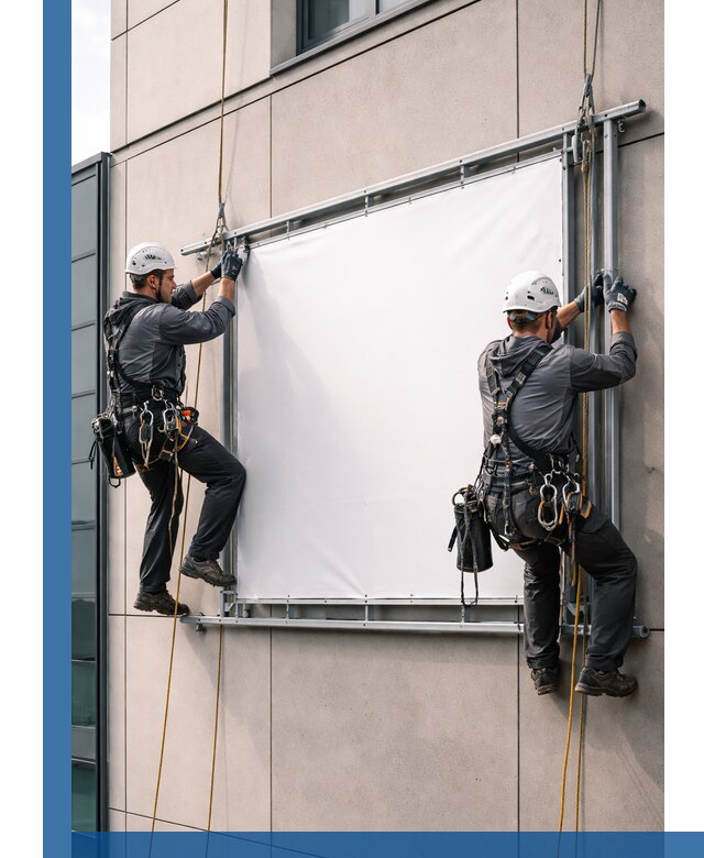 Монтаж наружной рекламной вывески в Сосногорске под ключ