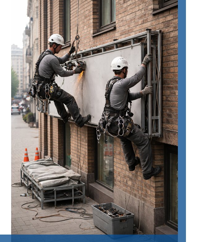 Демонтаж рекламной вывески в Сосногорске от 6705 р. | ВЫСОТНИК-Сно