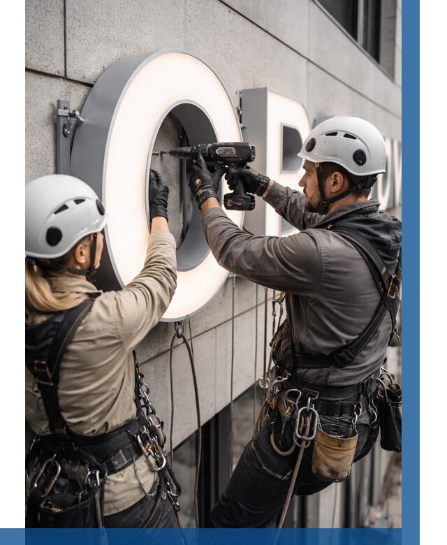 Монтаж световых букв в Сосногорске от 3095 р. под ключ ВЫСОТНИК-Сно