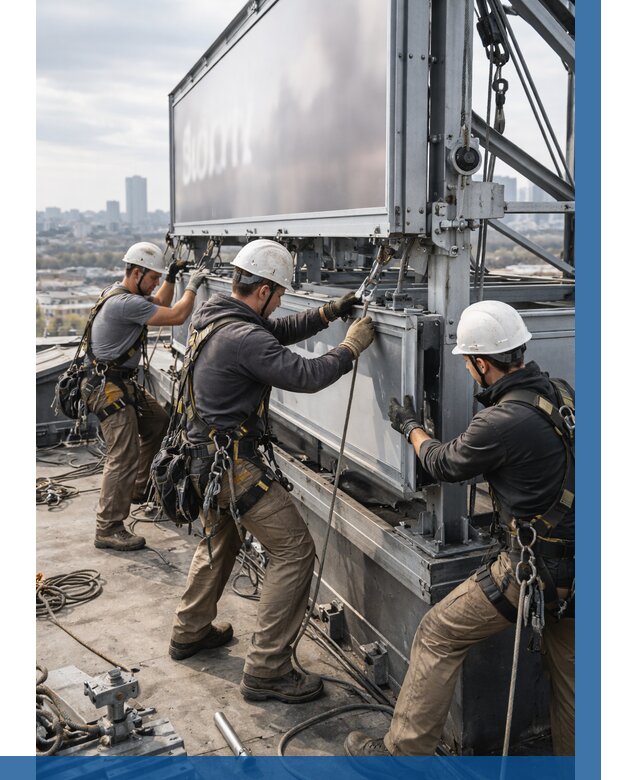 Монтаж крышной рекламной конструкции в Сосногорске от 61896 р.|ВЫСОТНИК-Сно