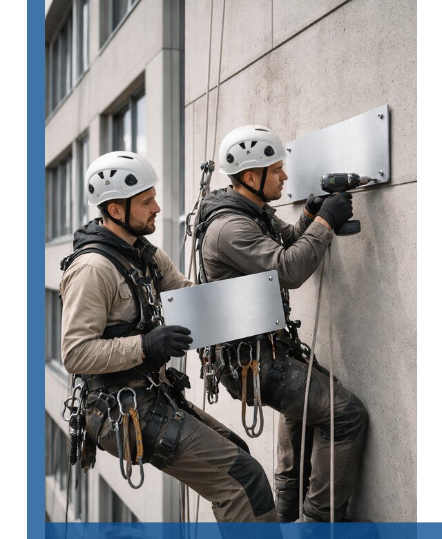 Монтаж табличек и указателей в Сосногорске для зданий и сооружений