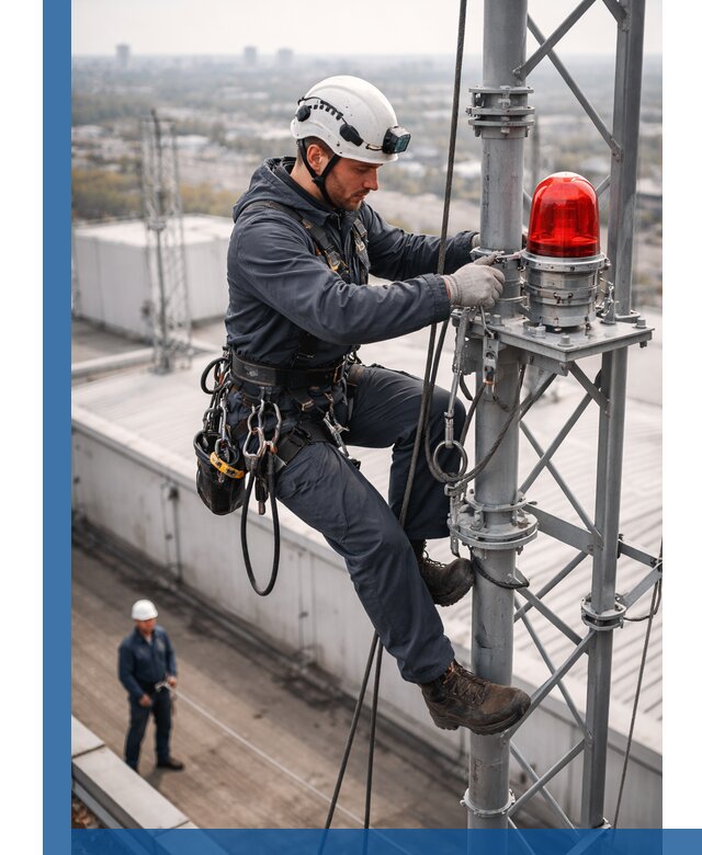 Монтаж заградительных огней и обслуживание объектов в Сосногорске