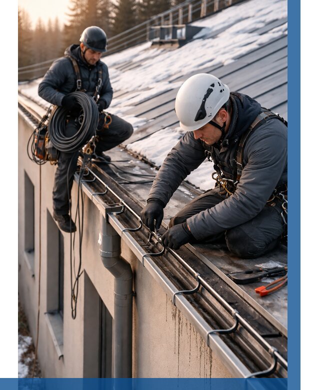 Монтаж греющего кабеля на кровле в Сосногорске от 464 р. | ВЫСОТНИК-Сно