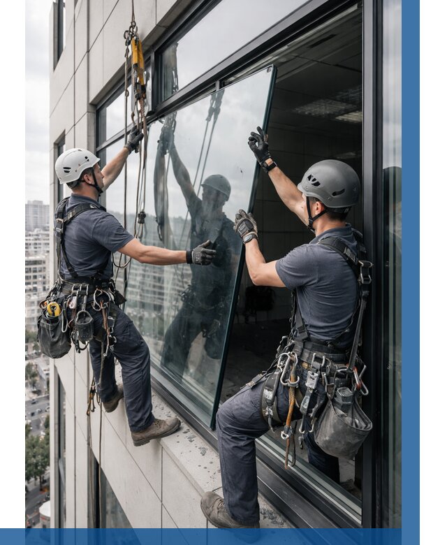 Замена стеклопакетов на высоте в Сосногорске от 5674 р. | ВЫСОТНИК-Сно