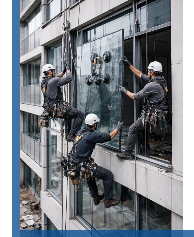 Фасадное остекление и монтаж витражей зданий в Сосногорске под ключ