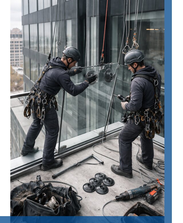 Монтаж стеклянных ограждений в Сосногорске от 2579 р. | ВЫСОТНИК-Сно