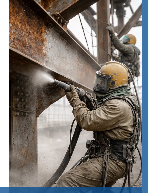 Пескоструйная очистка металлоконструкций в Сосногорске по 619 р.  ВЫСОТНИК-Сно