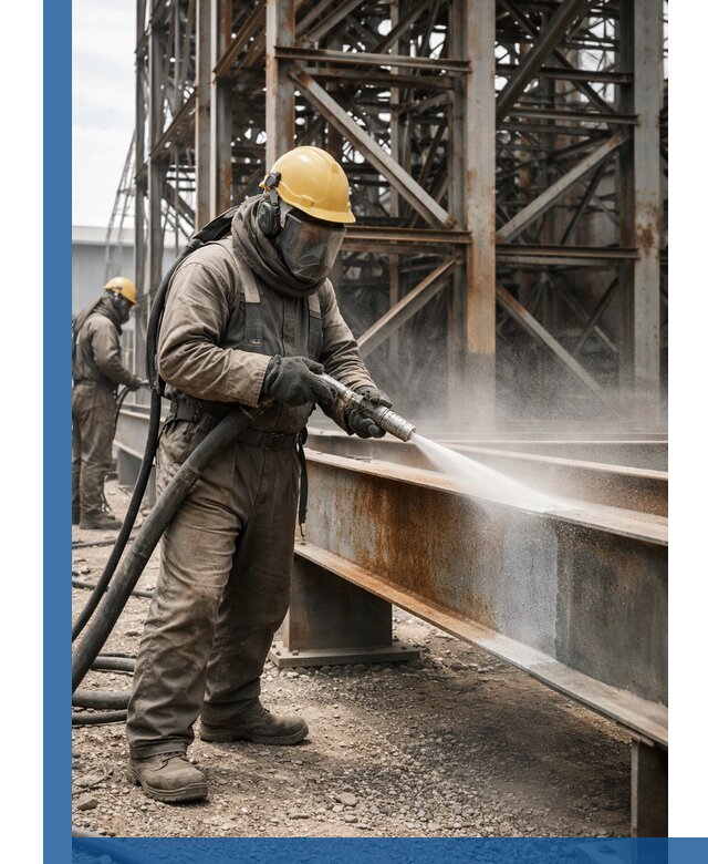 Пескоструйная очистка металлоконструкций в Сосногорске промышленная