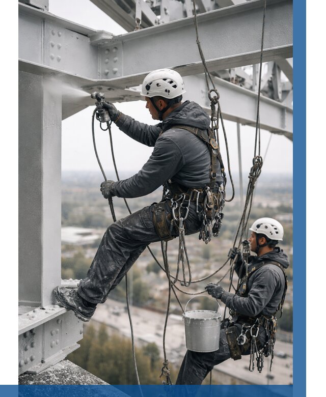 Покраска металлоконструкций на высоте в Сосногорске 361 р |ВЫСОТНИК-Сно