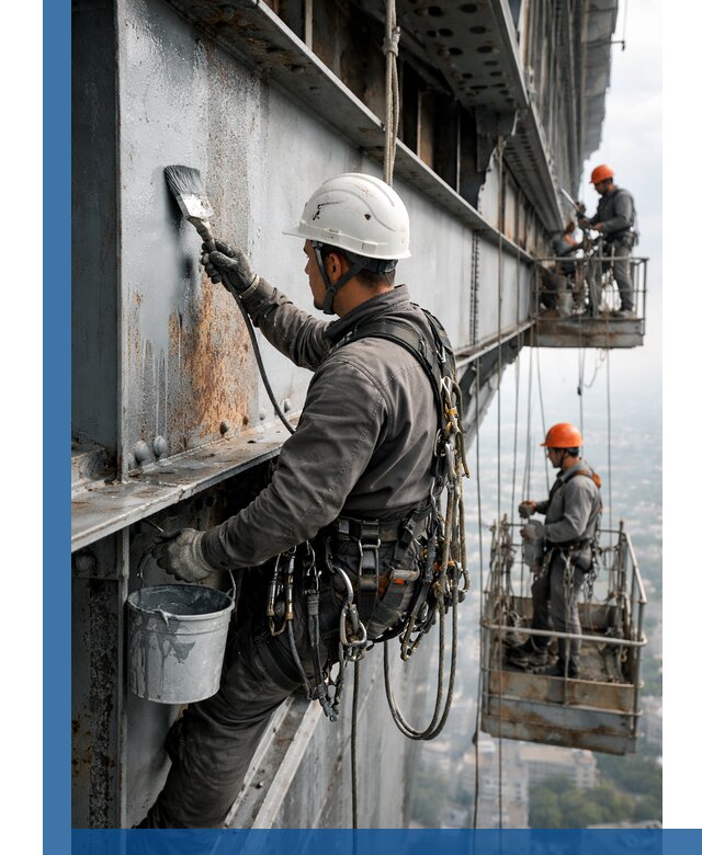 Покраска металлоконструкций на высоте в Сосногорске профессионально