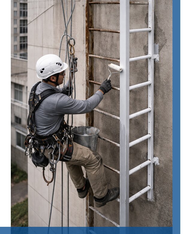 Покраска пожарных лестниц в Сосногорске от 4642 р. | ВЫСОТНИК-Сно