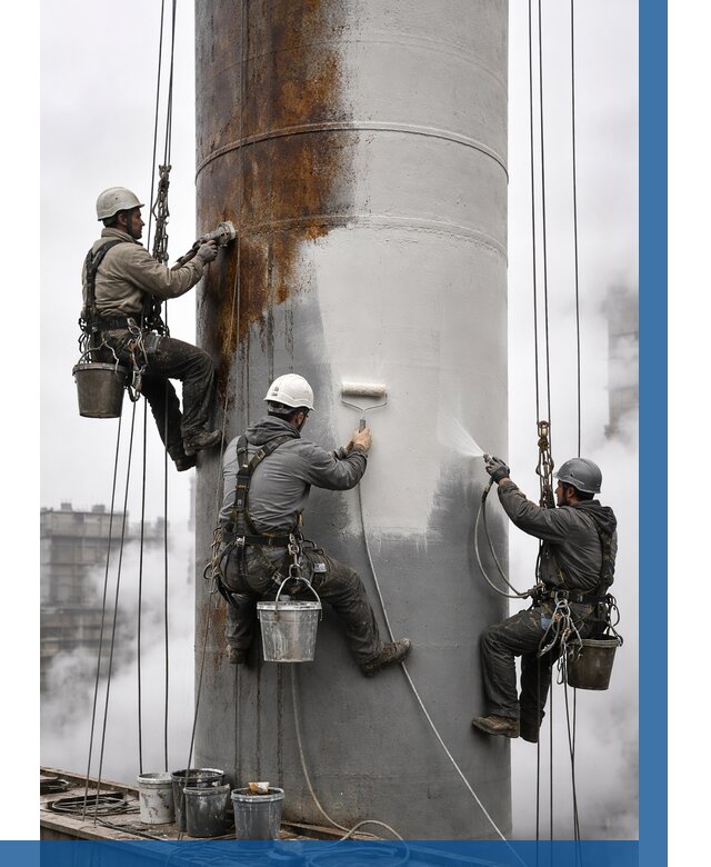 Покраска дымовых труб в Сосногорске от 8769 р. | ВЫСОТНИК-Сно