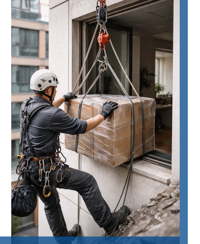 Подъем груза через окно в Сосногорске от 4642 р. | ВЫСОТНИК-Сно