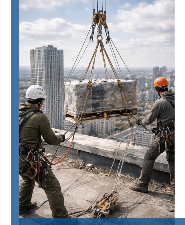 Подъем и монтаж крупногабаритных грузов на крышу в Сосногорске