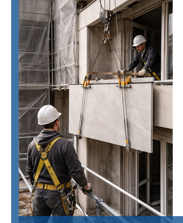 Подъем керамогранита на этаж в Сосногорске грузчиками и техникой