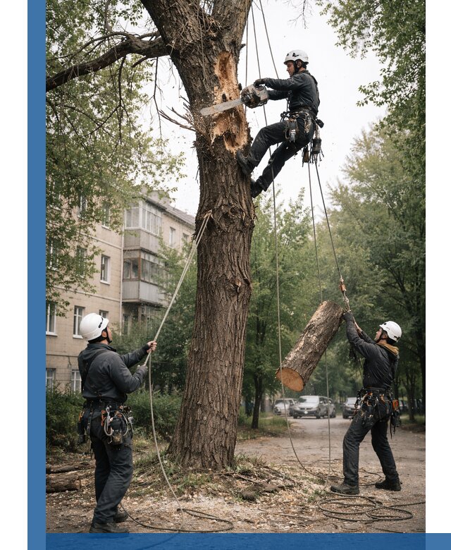 Срочное удаление аварийных деревьев в Сосногорске с гарантией безопасности