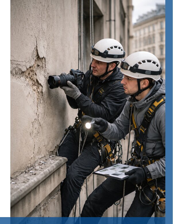 Фотофиксация дефектов фасада в Сосногорске от 4642 р. | ВЫСОТНИК-Сно