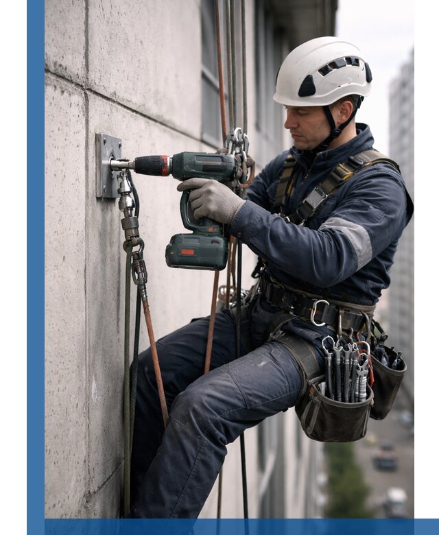 Установка анкерных точек для высотных работ в Сосногорске