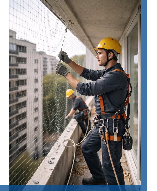 Монтаж сетки от птиц в Сосногорске от 4642 р. | ВЫСОТНИК-Сно